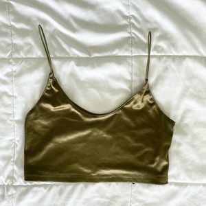 UO satin olive tank
